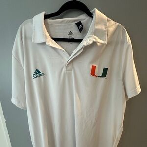 Miami hurricanes Adidas polo parlay White 2XL